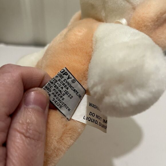 Snoopy 1968 Vintage Peach Tan Pink Plush 8" Stuffed Animal Dog Toy Peanuts - Picture 10 of 10